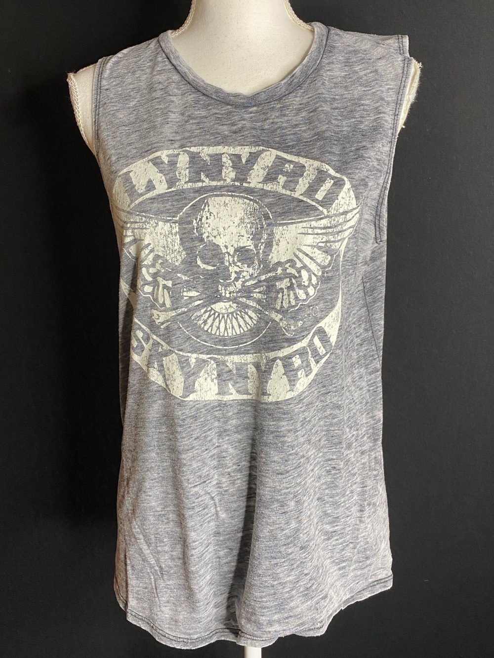 Lynyrd skynrd Skull Graphic Sleeveless Tank Top - Gray